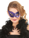 Loup vénitien avec sequins pour adulte violet