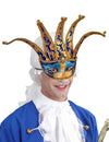 Loup vénitien à grelots pour adulte bleu et or
