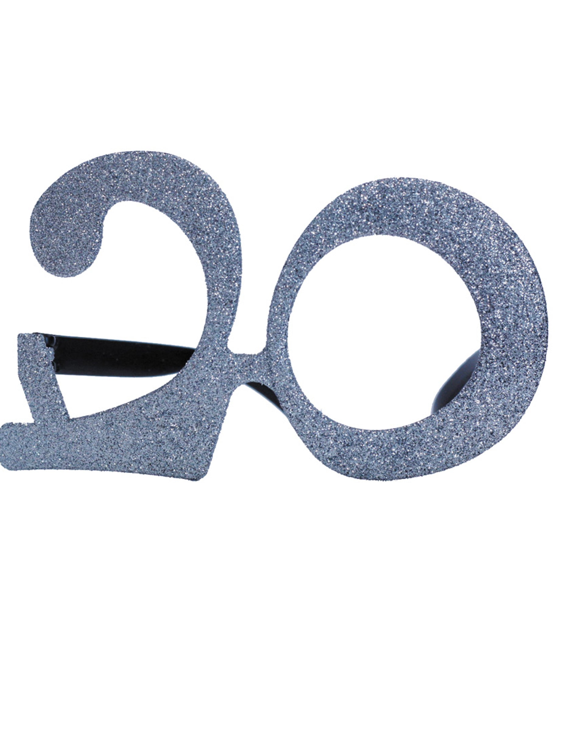 Lunettes âge à paillettes 20 ans pour adulte argentées