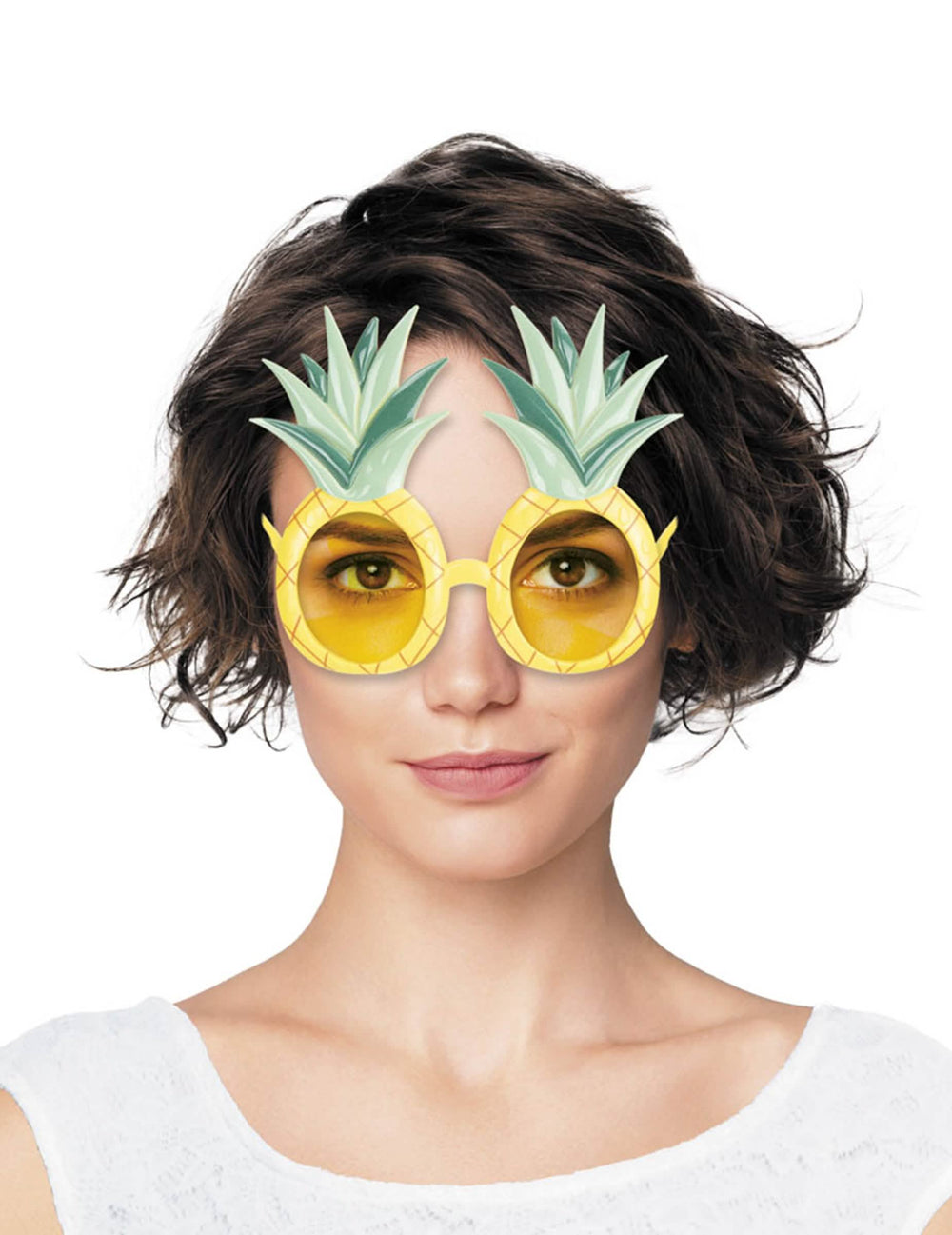 Ananas-silmälasit aikuiset keltainen ja vihreä sävytetyillä linsseillä