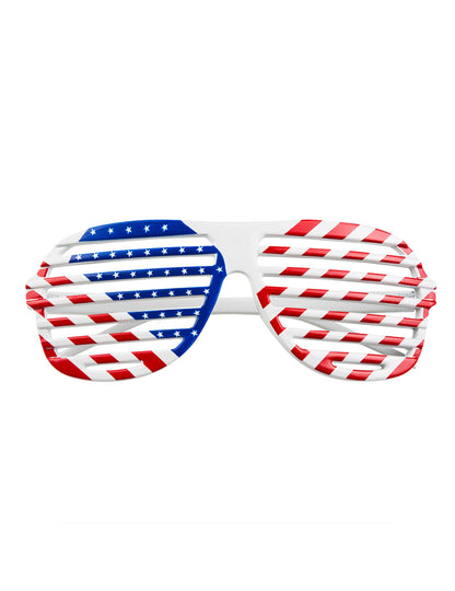 Vue de face des lunettes drapeau USA pour adulte