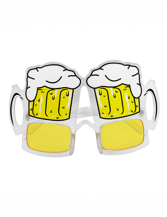 Vue de face des lunettes chopes de bière