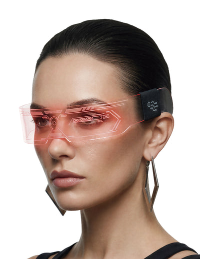 Futuristiset lasit LED-valoilla