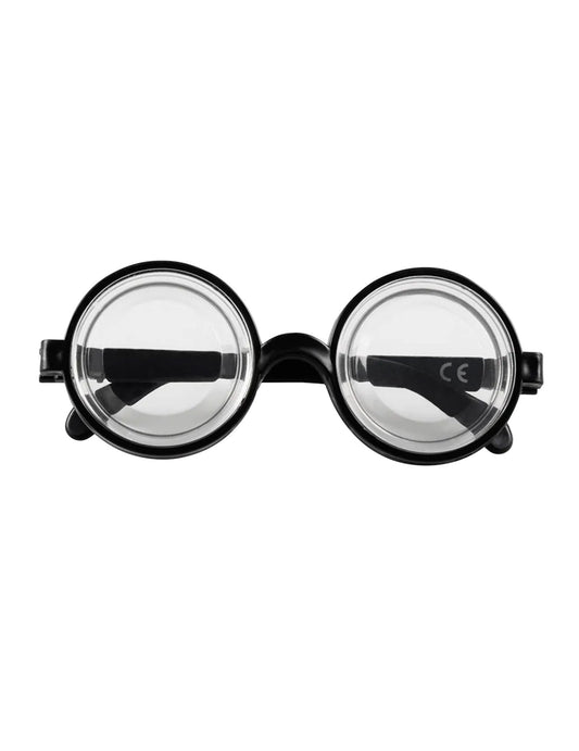 Vue de face des lunettes idiot effet bocal