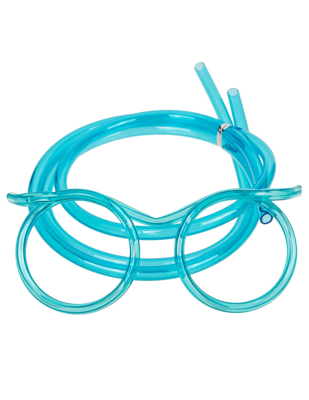 Vue d'ensemble de la variante bleue des lunettes paille pour adulte