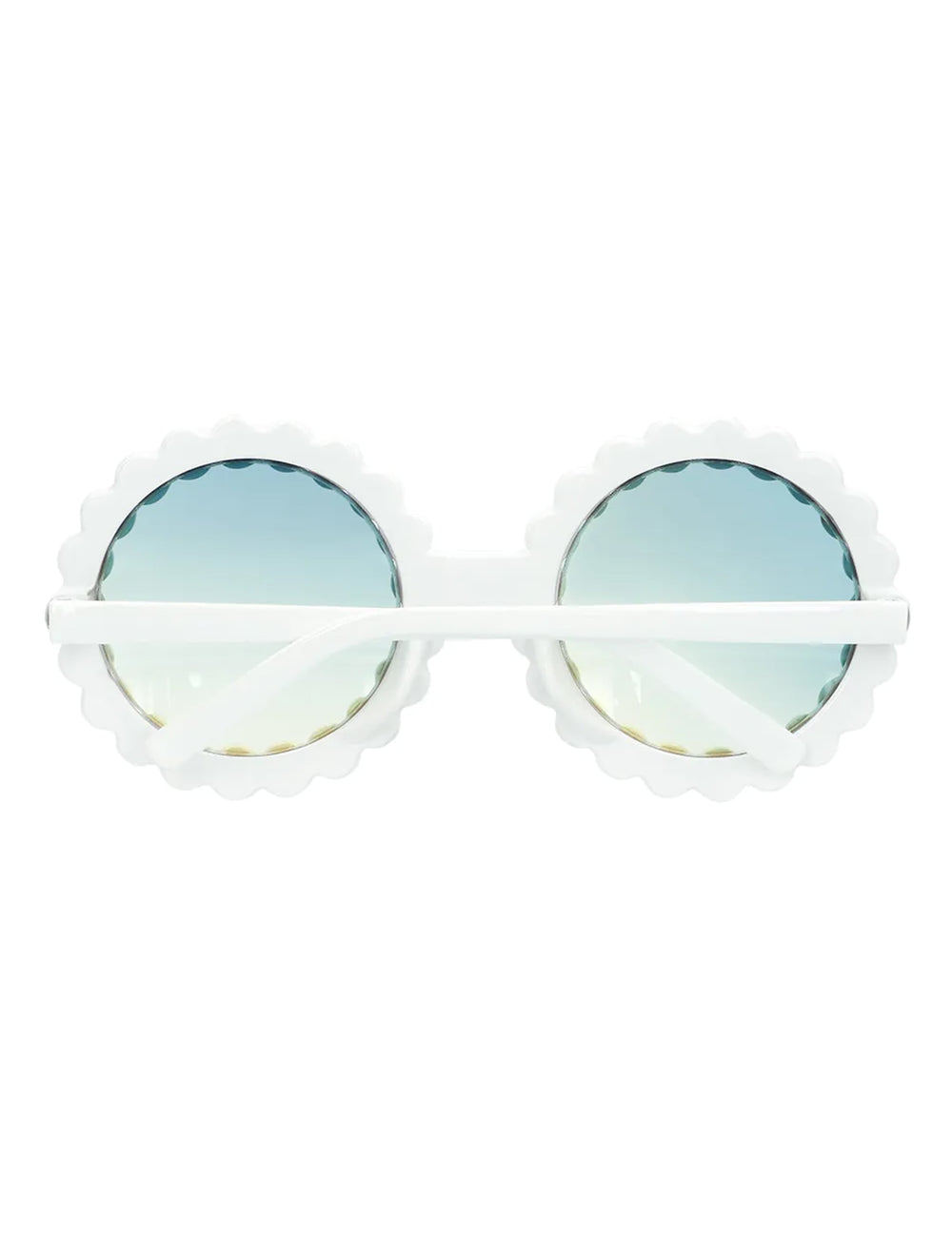 Vue de dos des lunettes rondes à strass multicolores