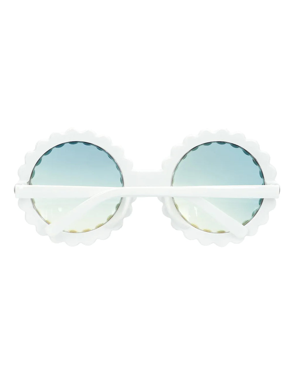 Vue de dos des lunettes rondes à strass multicolores