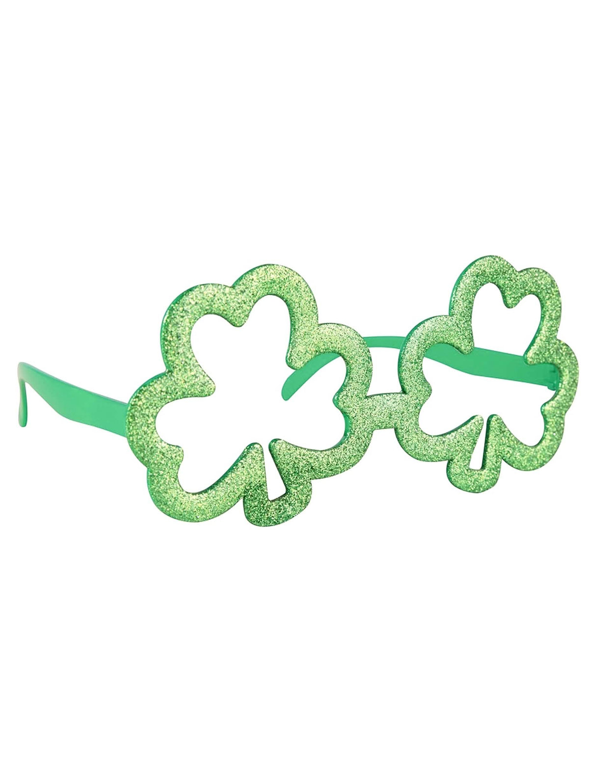 Vue de profil des lunettes trèfles de la Saint Patrick