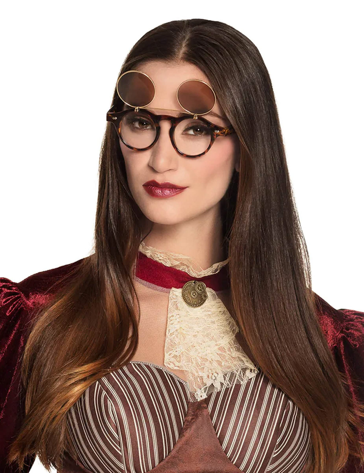 Vintage steampunk -silmälasien ylös nostettavien lasien yksityiskohdat aikuiset
