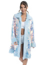 Manteau réversible à paillettes et fausse fourrure pour adulte bleu