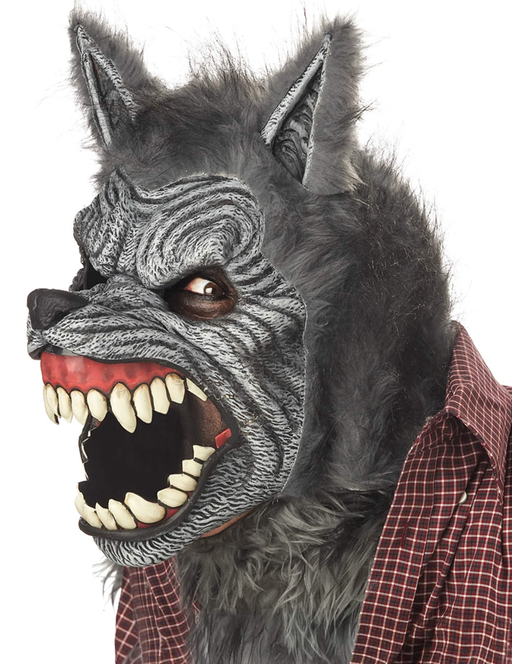 Animoitu loup garou -naamari aikuiset harmaa liikkuvalla leualla