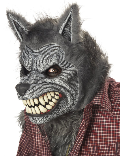 Vue de trois-quarts du masque articulé loup garou ani-motion™