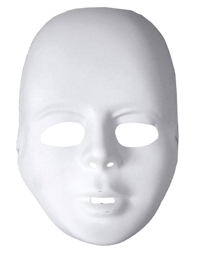 Masque blanc en plastique pour adulte blanc