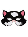 Masque de chat pour enfant noir et blanc avec détails roses
