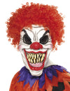 Masque de clown terrifiant pour adulte avec cheveux rouges