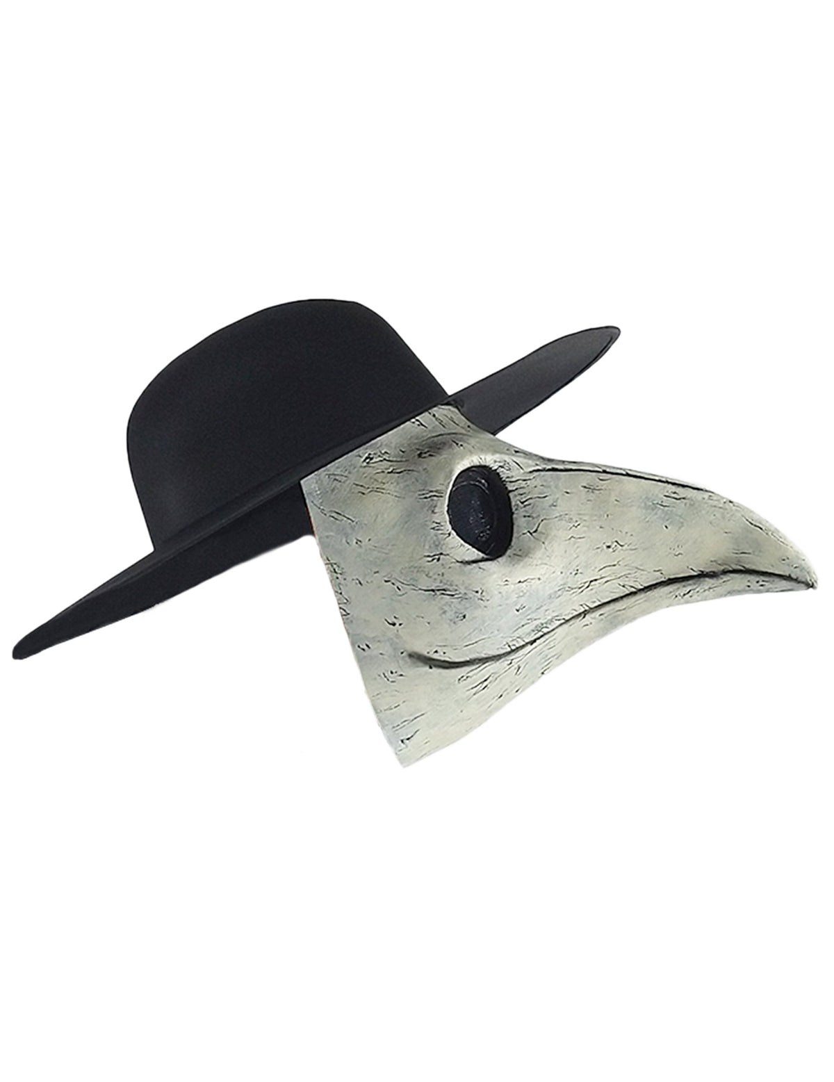 Vue de profil du masque de médecin de peste