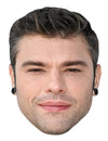 Masque en carton Fedez pour adulte brun avec boucles d'oreilles noires