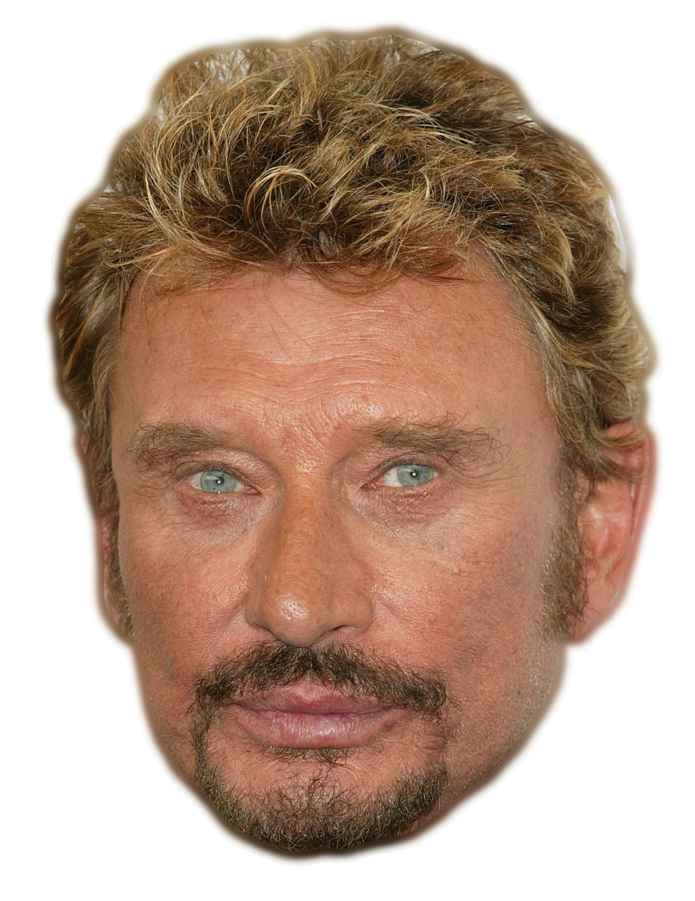 Realistinen Johnny Halliday -pahvinen naamio aikuiset