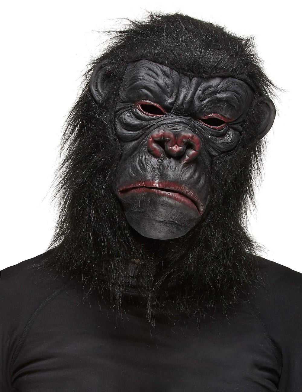 Gorilla-naamio aikuiset musta synteettisillä karvoilla
