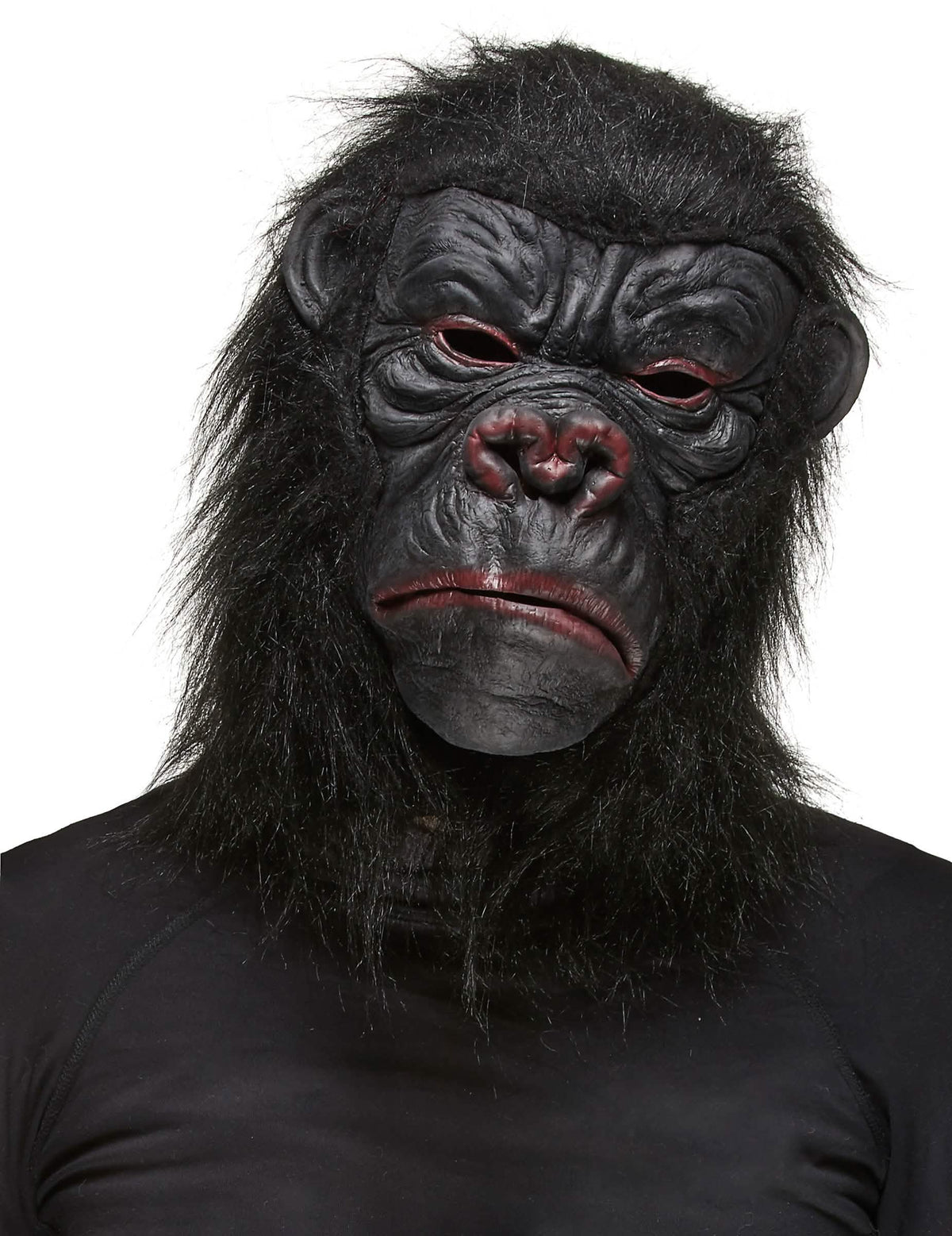 Gorilla-naamio aikuiset musta synteettisillä karvoilla