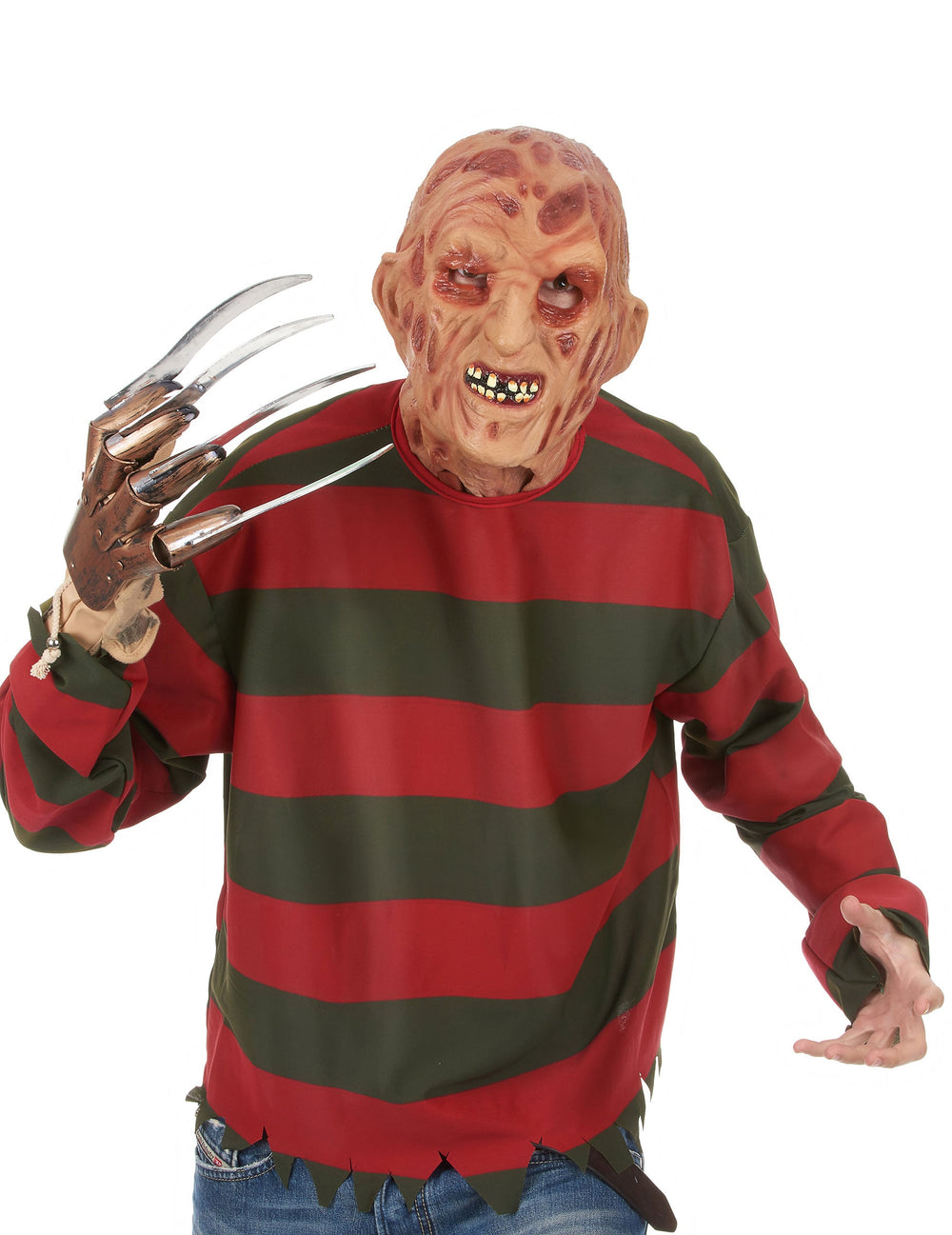 Masque intégral Freddy Krueger pour adulte beige aspect visage brûlé