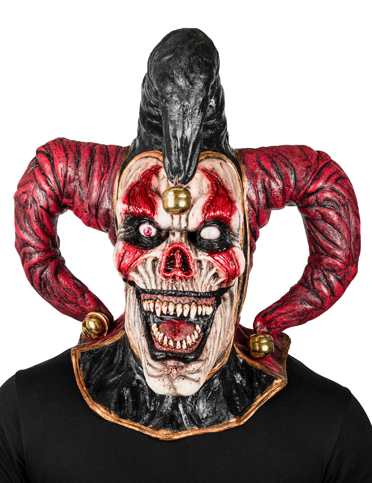 Gros plan sur le visage du masque intégral joker démoniaque