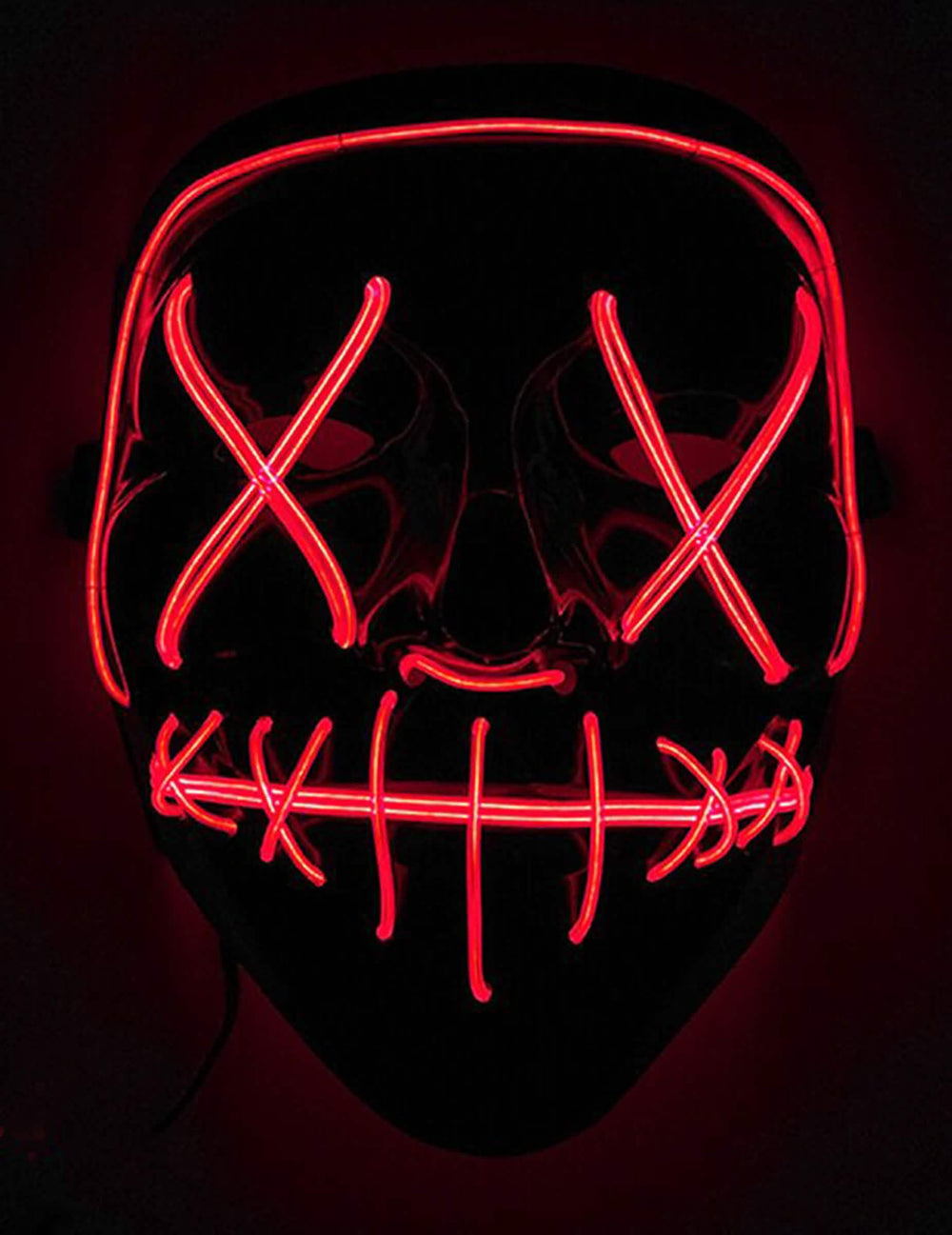 Masque led lumineux pour adulte rouge