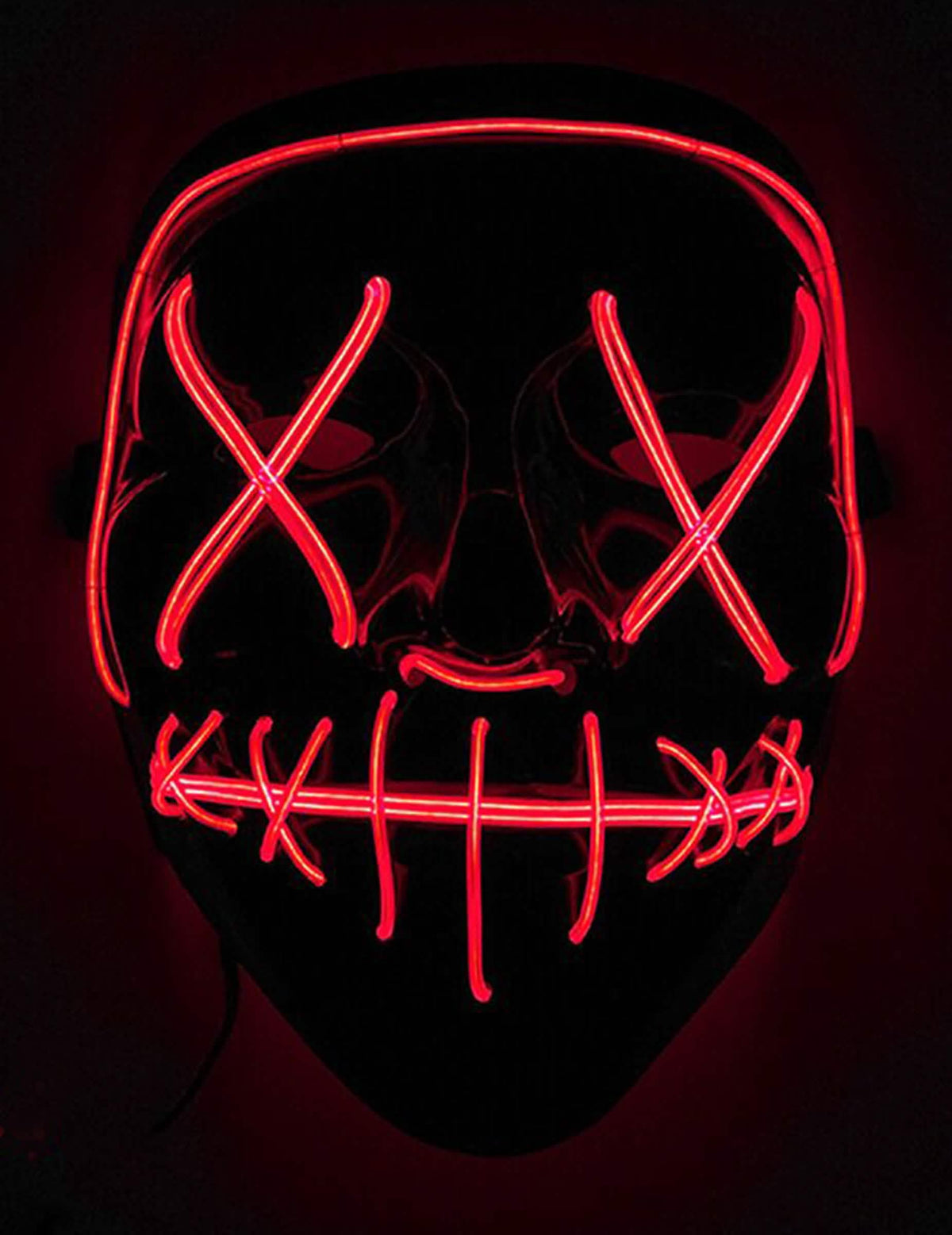 Masque led lumineux pour adulte rouge