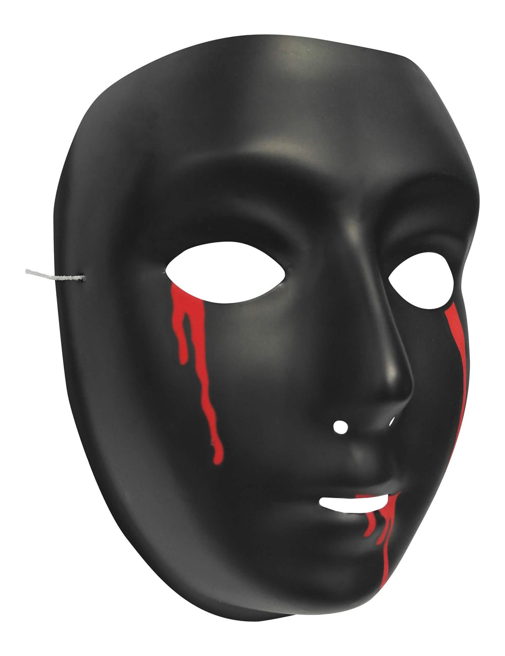 Vue de profil du masque Halloween pour femme noir avec larmes de sang