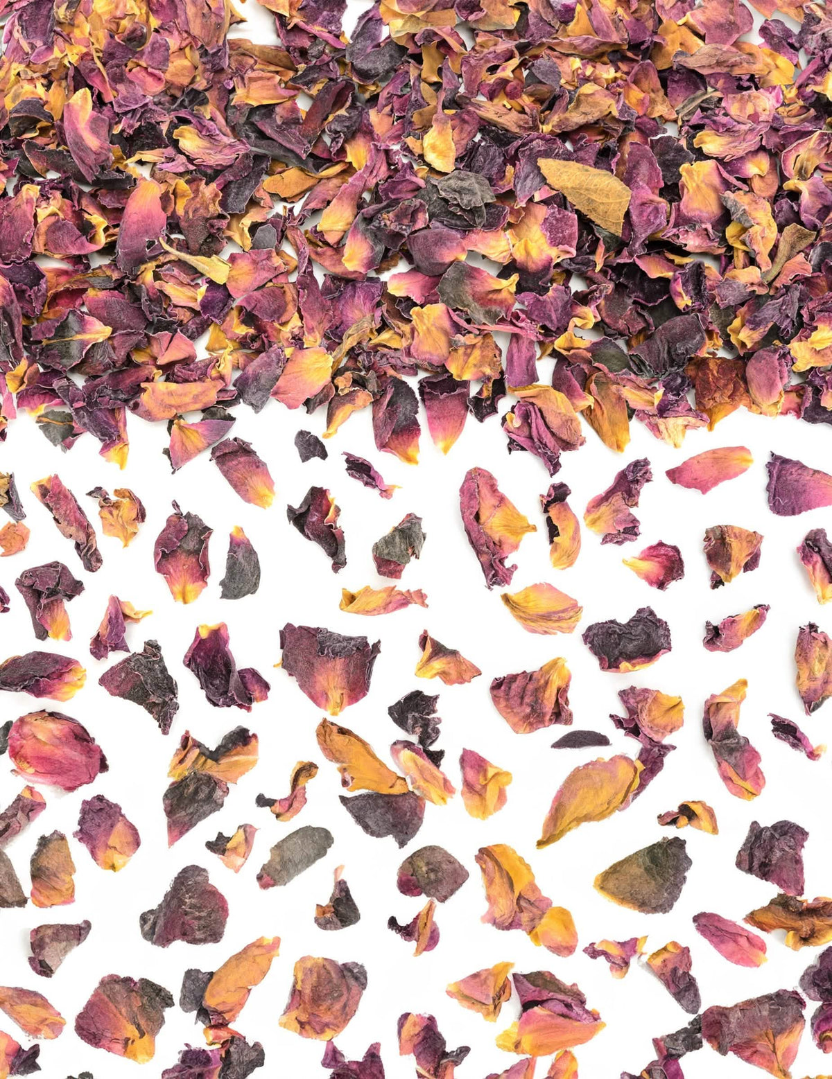 Confettis de fleurs naturelles séchées pour fête rose et orangé 400g