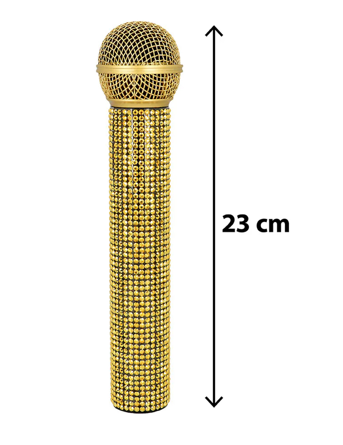 Kultainen strassimikrofoni 23 cm
