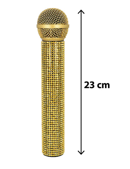Kultainen strassimikrofoni 23 cm
