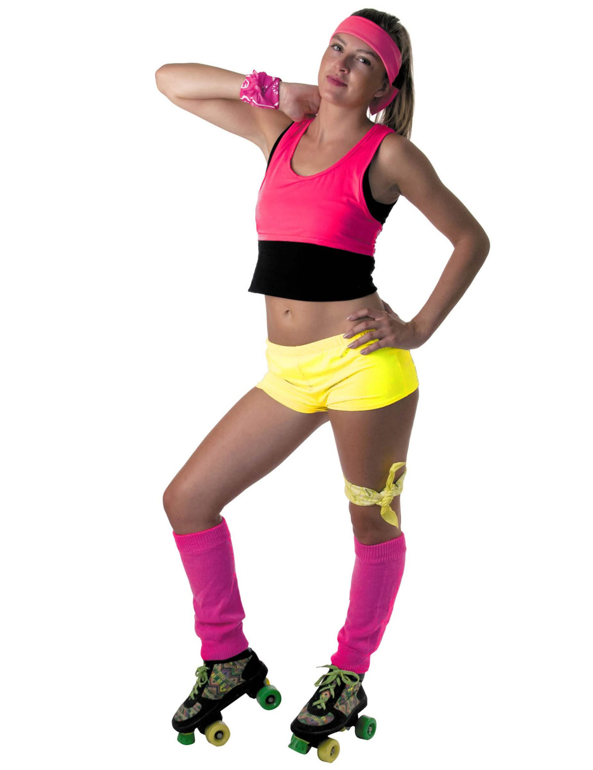 Mini short keltainen neon naisille