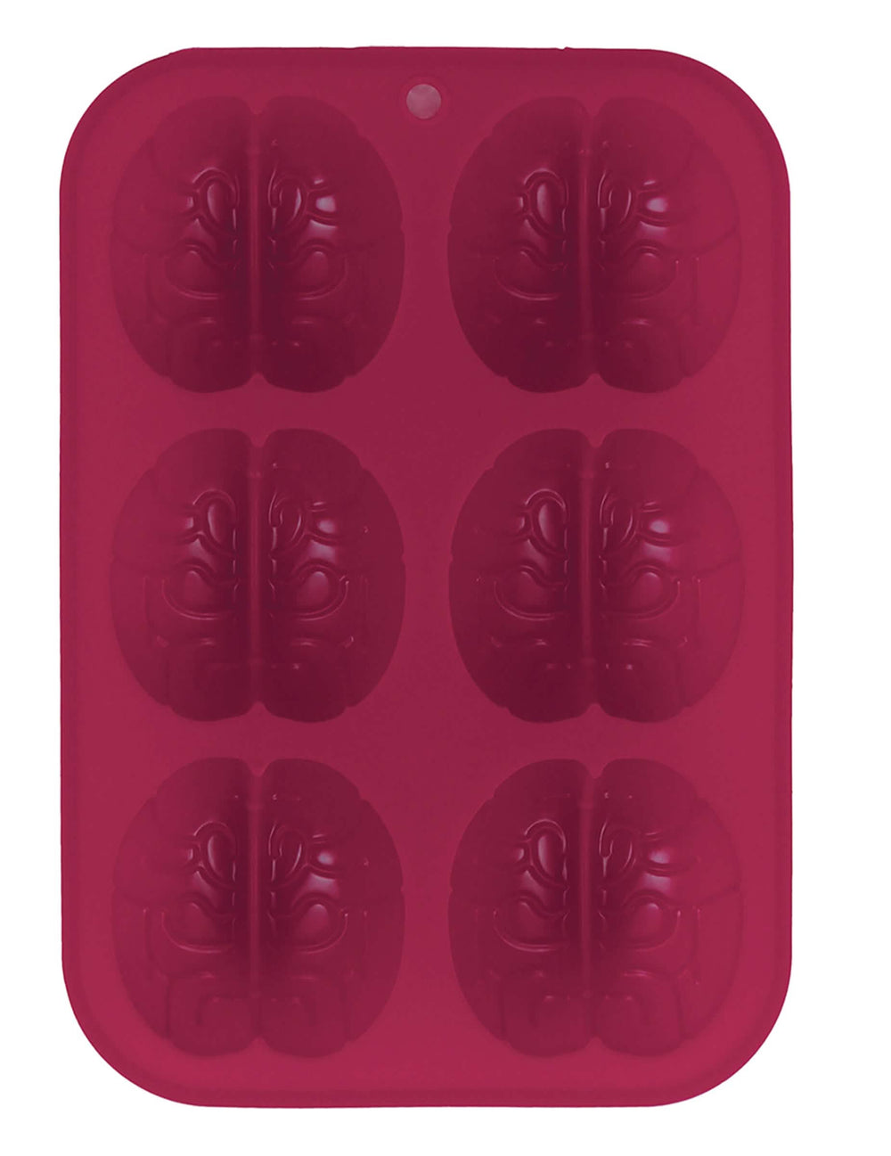 Moule silicone 6 cerveaux pour Halloween rouge