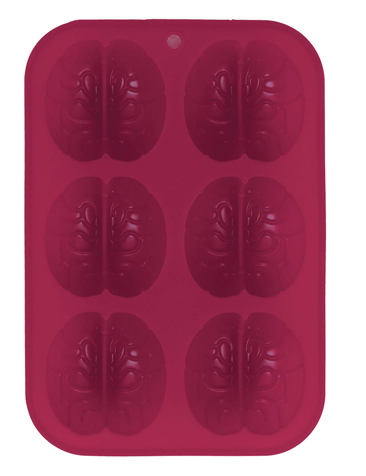 Moule silicone 6 cerveaux pour Halloween rouge