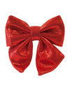 Nœud en tissu métallisé pour décoration rouge brillant