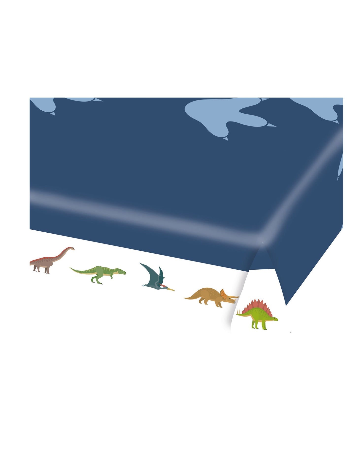 Nappe en papier grands dinosaures pour anniversaire bleue