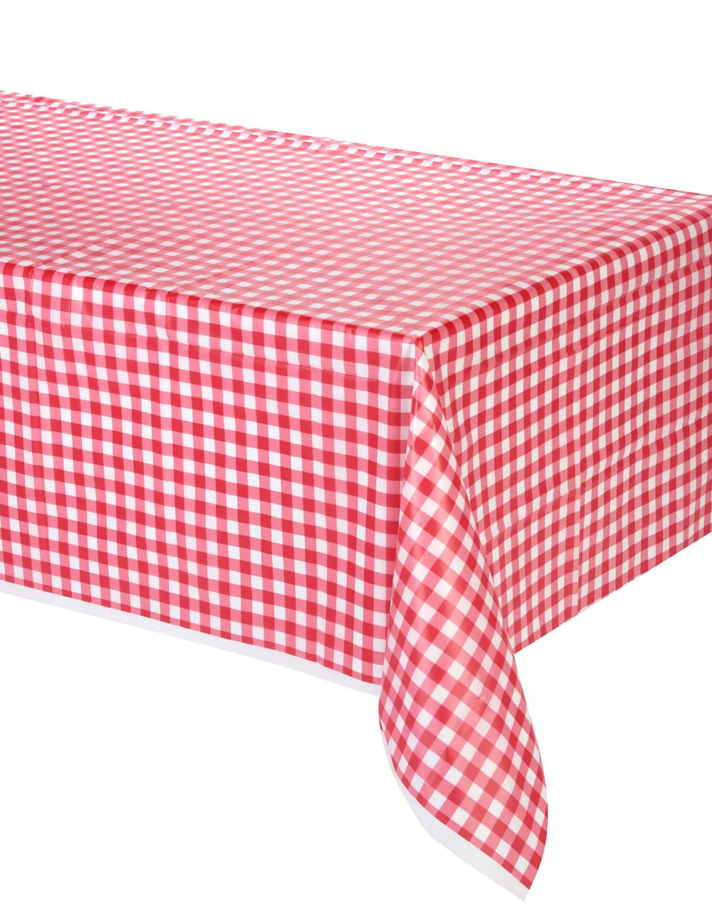 Nappe en plastique vichy rouge et blanc