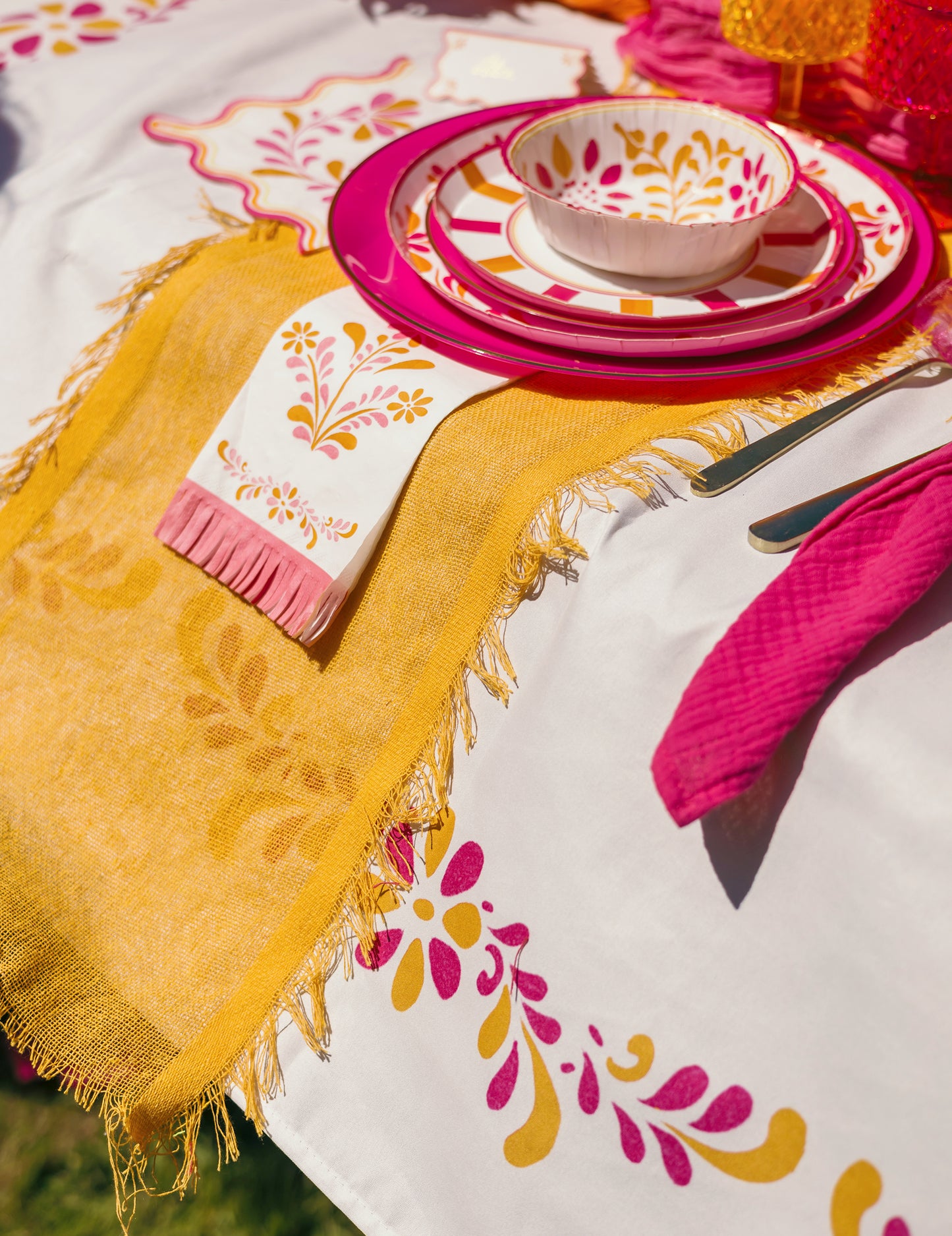 Nappe en tissu Pink Limonade 140 x 240 cm