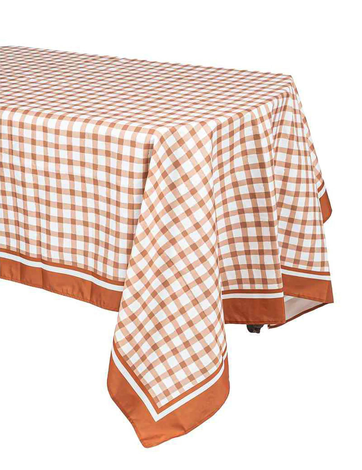 Auburn-värinen ruudullinen kangaspöytäliina Cottage Living 140 x 240 cm
