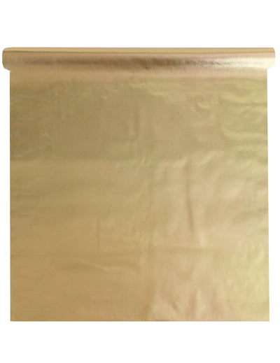 Kultainen metallinhohtoinen pöytäliina 120 cm x 20 m