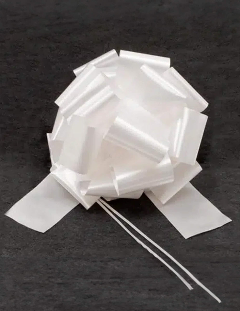 Nœud géant à tirer pour décoration blanc effet satin