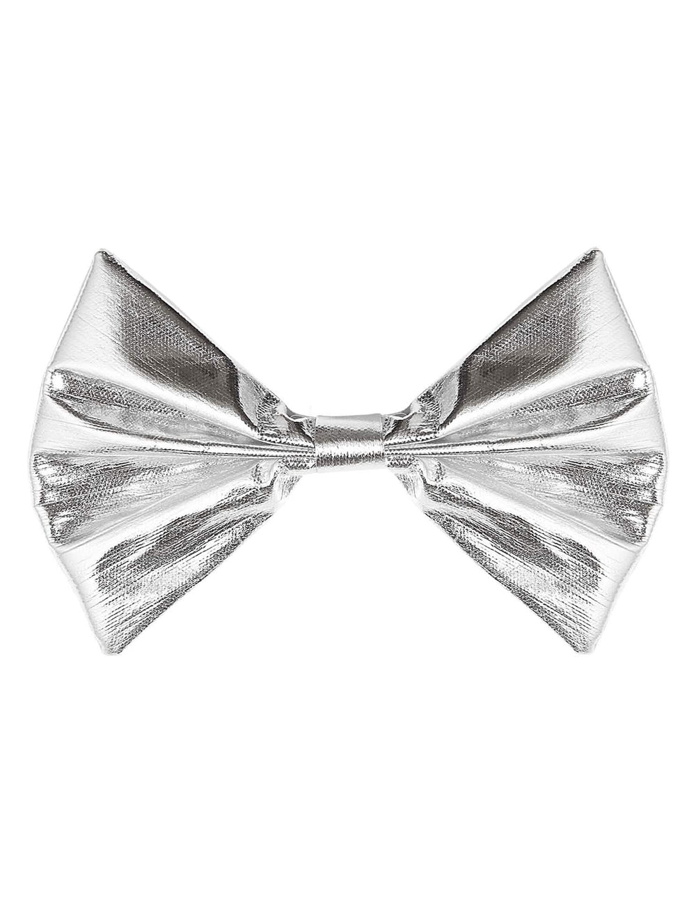 Gros plan sur la texture du noeud papillon argenté pour adulte
