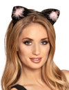 Oreilles de chat pour femme noires et roses