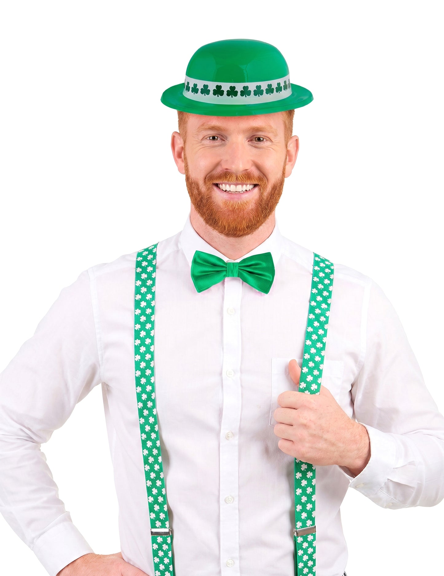 Pakkaa Saint Patrickin hattu ja rusettinauhat aikuisille