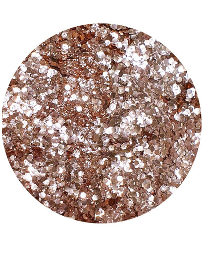 Paillettes biodégradables Tchin Tchin pour maquillage bronze et cuivré