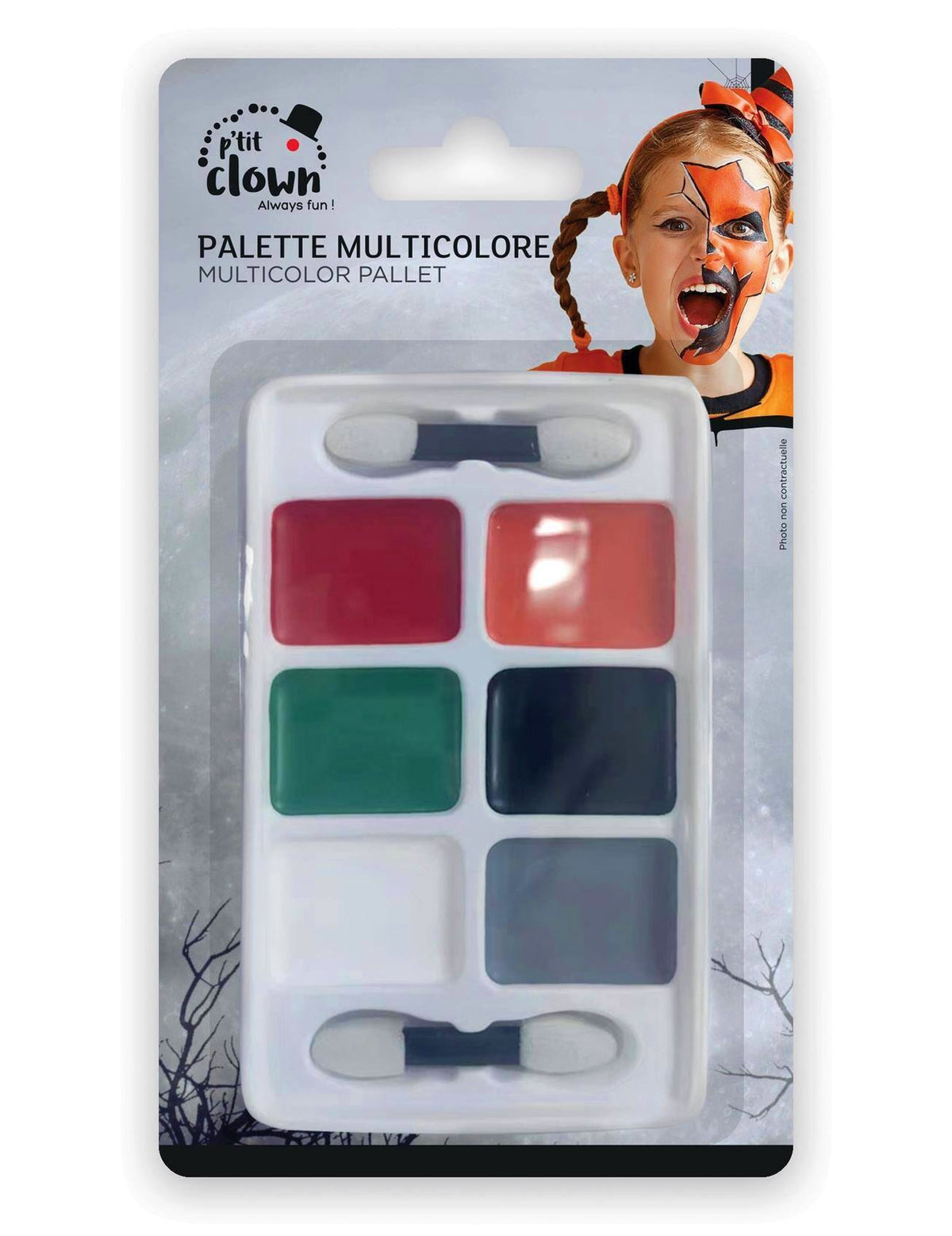 Palette de maquillage Halloween pour enfant 6 couleurs multicolore
