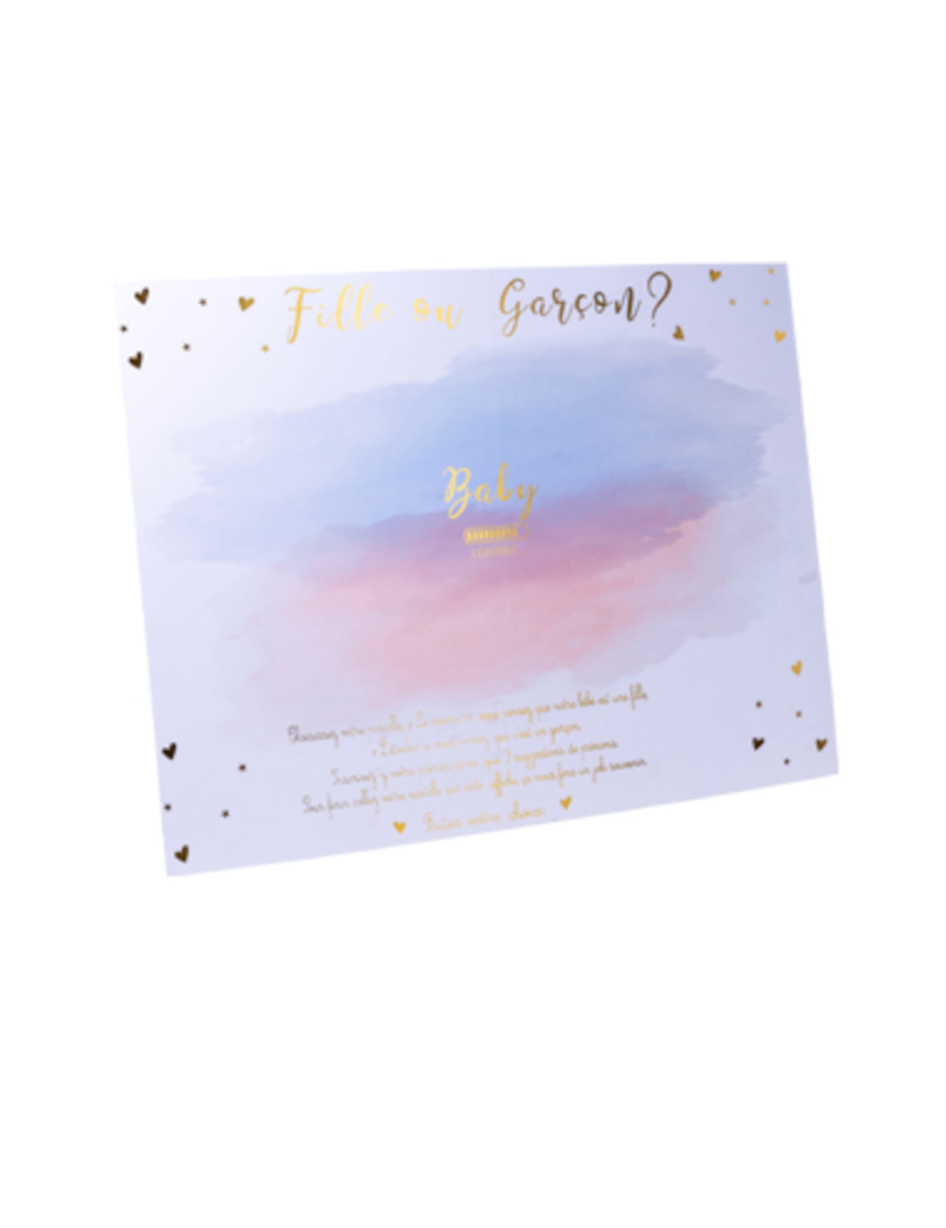 Panneau jeu fille ou garçon pour gender reveal party rose et bleu avec stickers