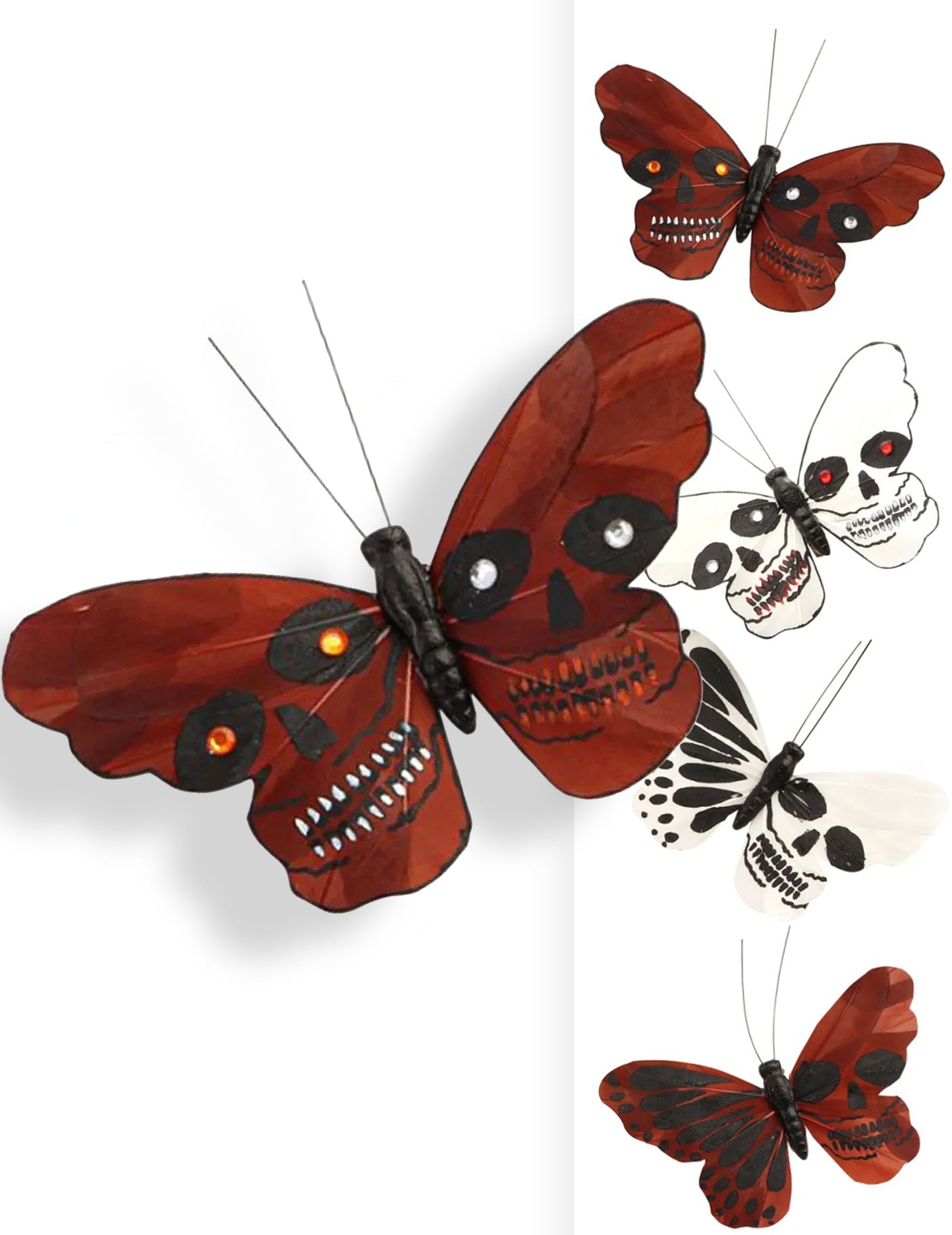 Papillon tête de mort pour décoration marron et noir