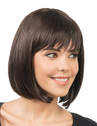 Perruque coiffable carrée brune luxe femme